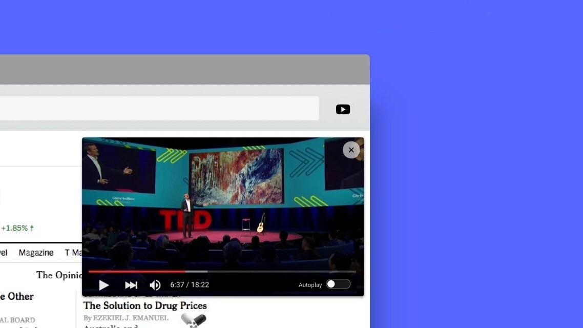 Sideplayer for Chrome lets you watch YouTube videos in a pop-up window