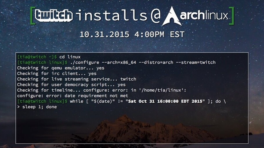 Twitch’s next live community challenge: install Arch Linux