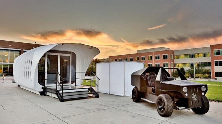A 3D-printed car that can charge your 3D-printed house