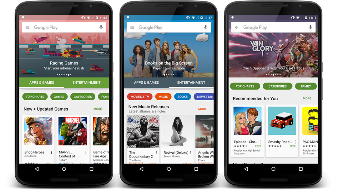 Google Play store design overhaul rolls out gradually to Android devices worldwide
