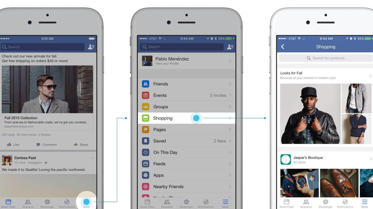 Facebook adds a shopping section in trial for big e-commerce push