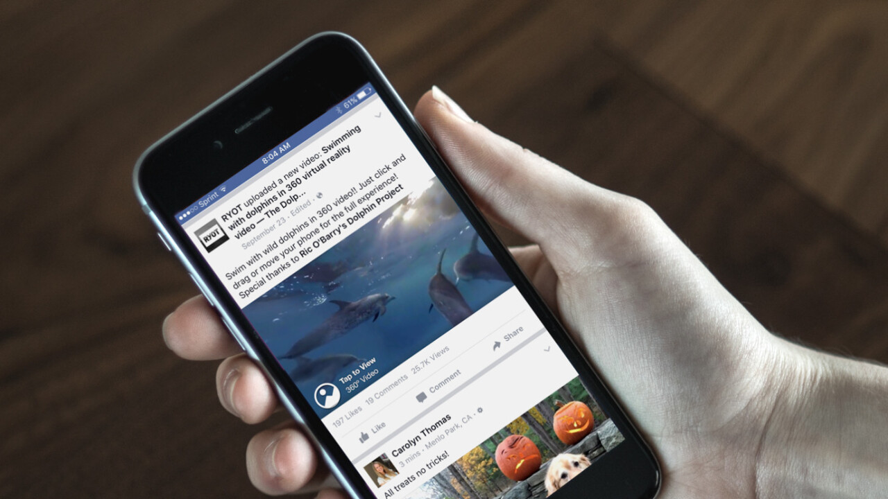 Facebook brings 360-degree videos to iOS and Samsung’s VR headset