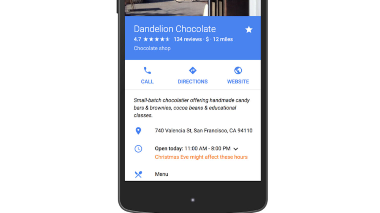 Google is finally adding holiday business hours to Maps and Search