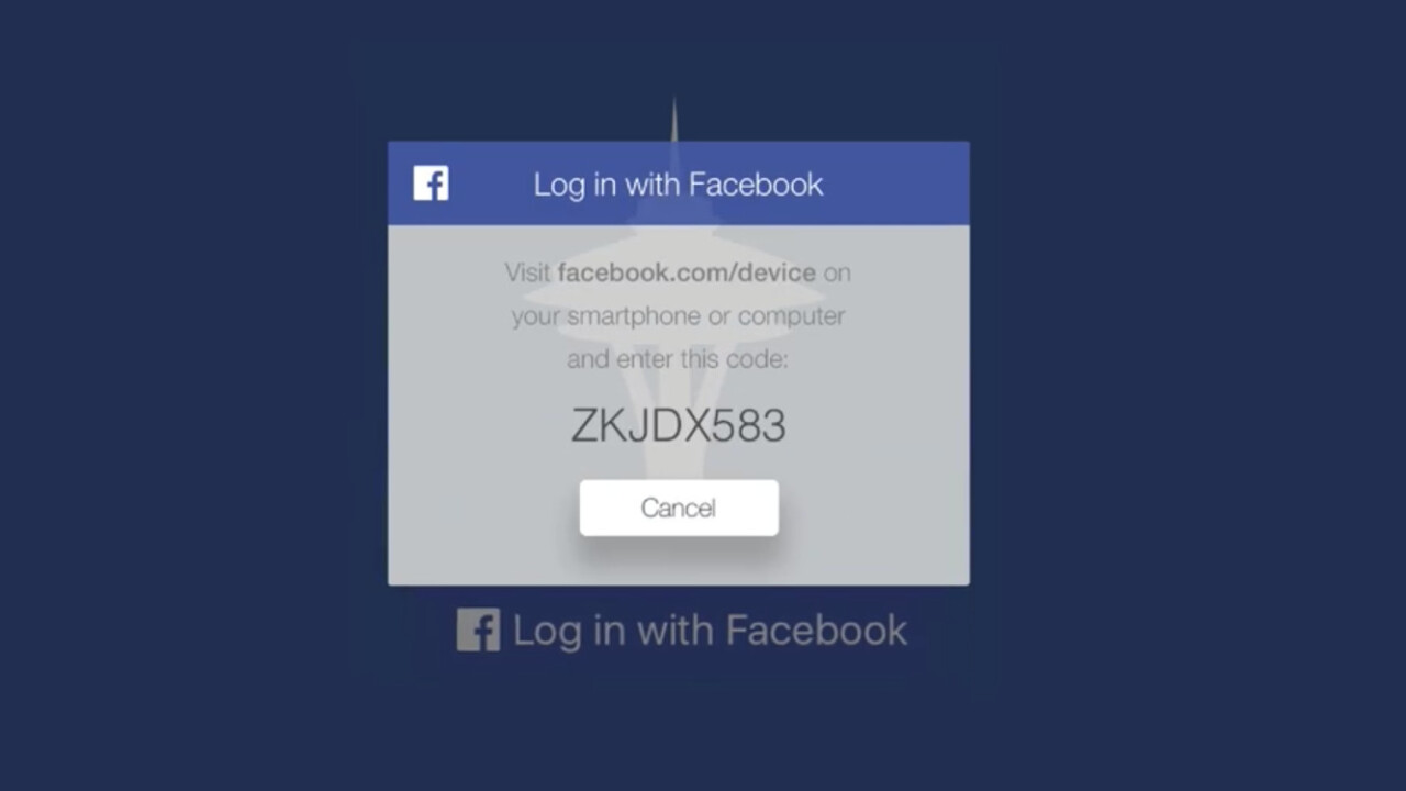 Apple TV apps can now use Facebook for logging in