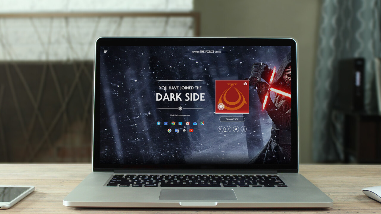 Google lets you choose the light or dark side to bring some Star Wars excitement to your Web experience