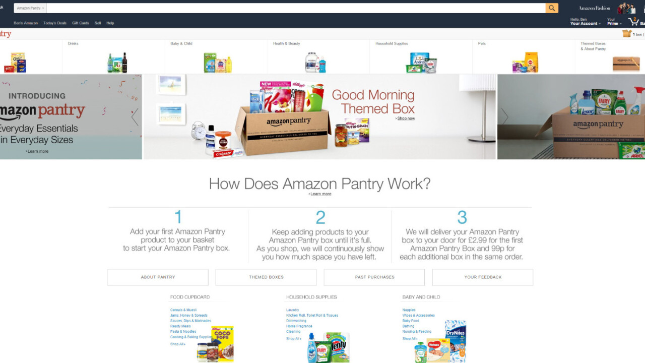 Amazon launches Pantry to deliver groceries in the UK, but only to Prime members