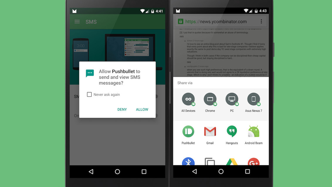 Pushbullet’s Android 6.0 Marshmallow update brings on-demand app permissions