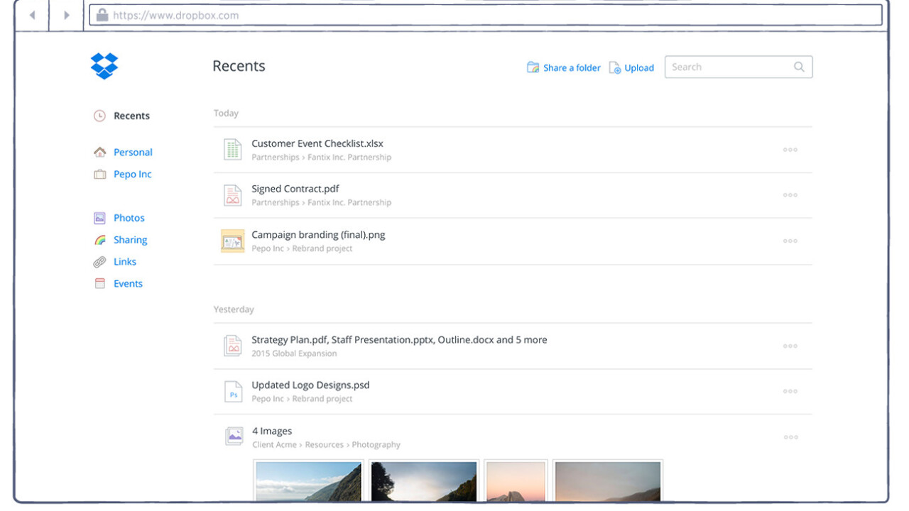 Dropbox on the Web finally makes it easy to find your recently used files