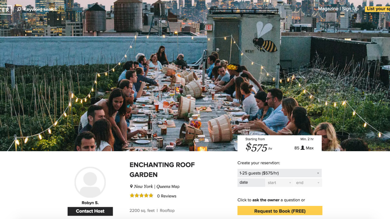 Splacer lets you find unique spaces for your next event (so don’t abuse it)