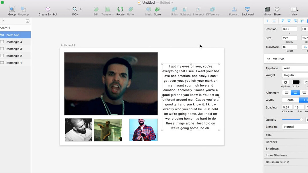 Drake will now help make your app designs bling with this Sketch plugin