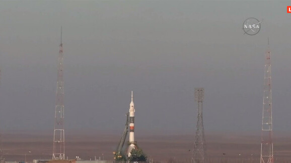 Watch three astronauts rocket to space