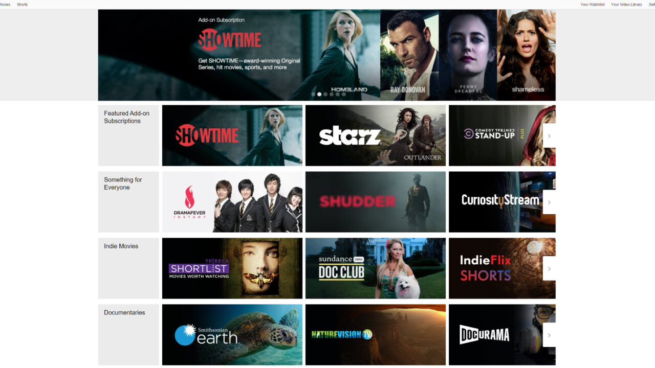 Amazon now lets Prime members pay for premium network subscriptions like Showtime and Starz