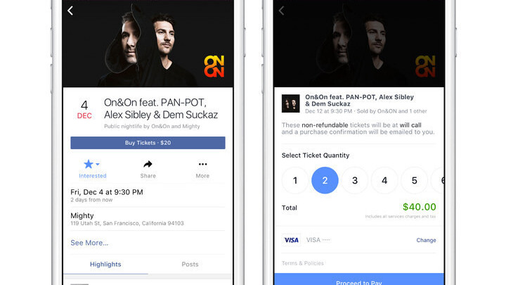 Facebook begins selling concert tickets directly on events pages