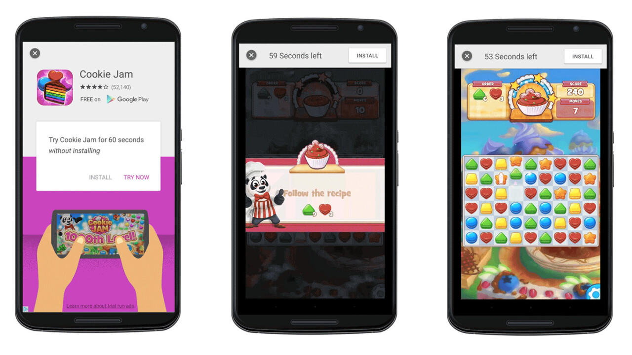 Google’s new mobile ad format lets you try an app for 60 seconds without downloading it