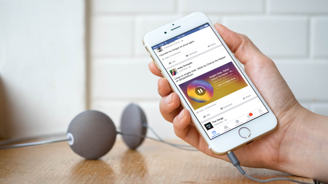 Facebook’s new music streaming feature now lets you listen while you scroll