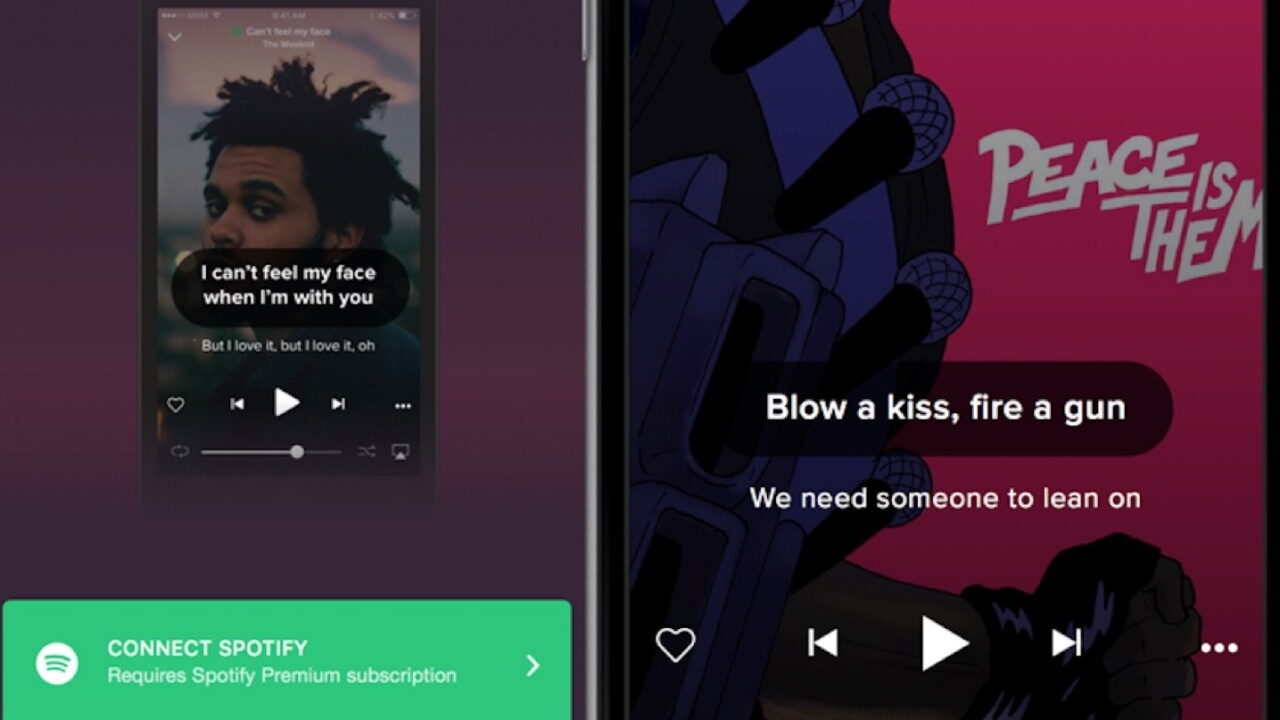 Get Spotify song lyrics on your phone with Musixmatch