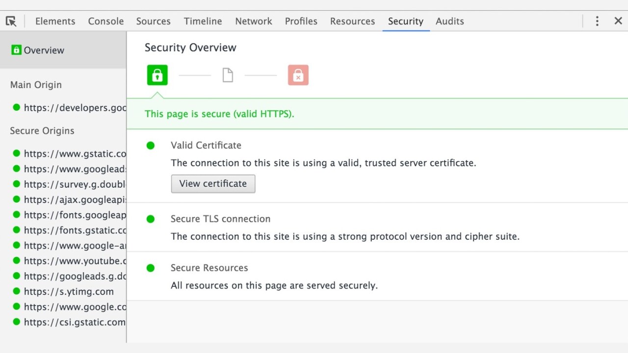 Google’s new Security Panel in Chrome will push developers into an HTTPS future