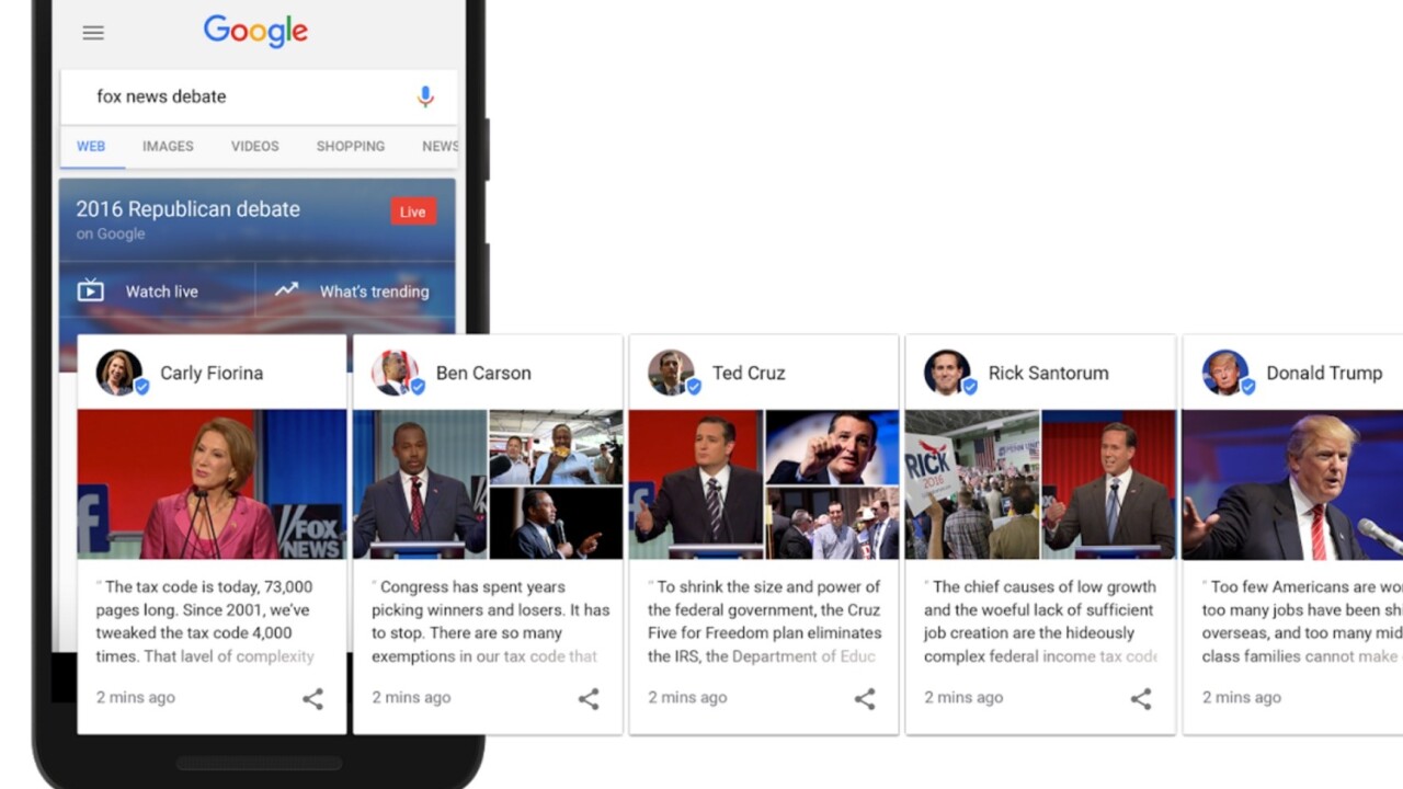 Google can now help you fact-check candidates during debates with their own past quotes