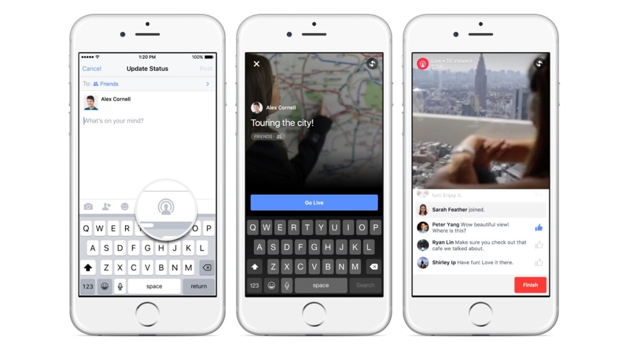 Facebook now lets all US iPhone users livestream to the world, just like Periscope