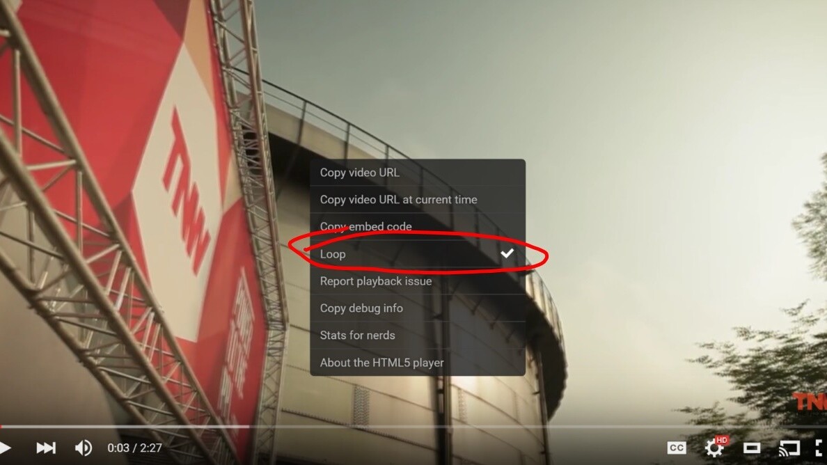 PSA: YouTube now lets you loop videos without extra software
