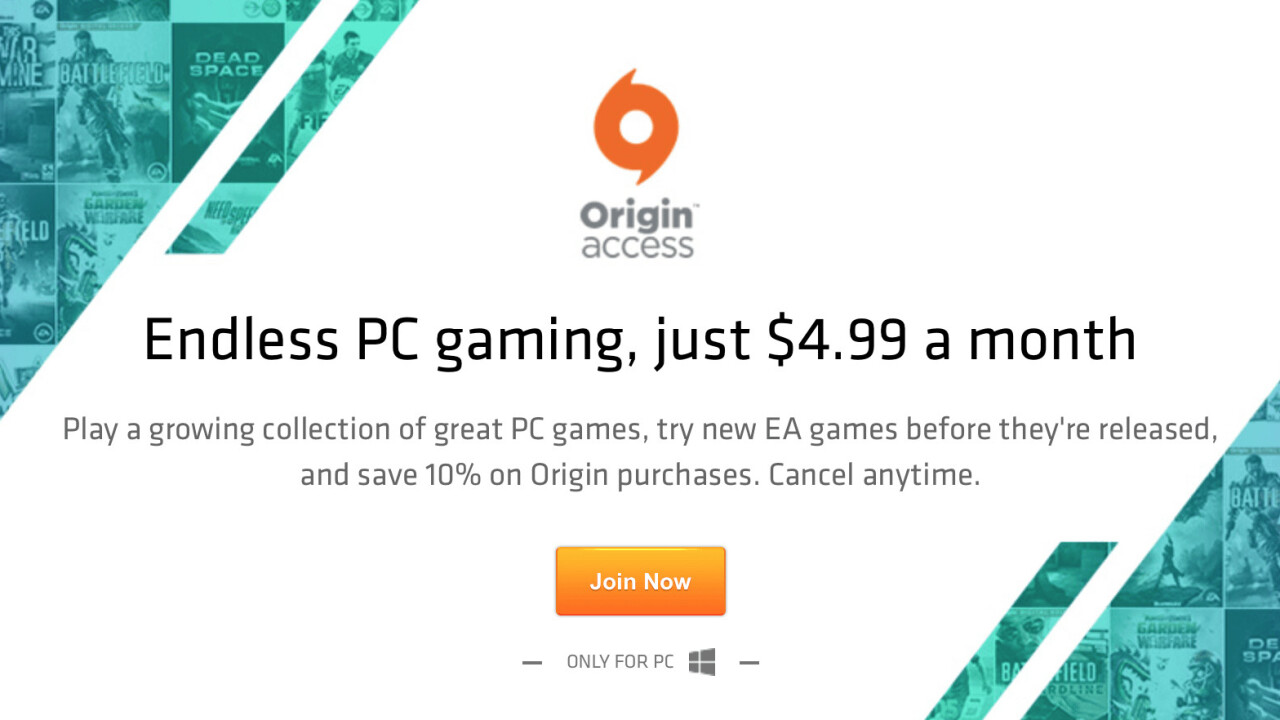 Say hello to ‘Origin Access,’ EA’s $5 subscription service for PC games