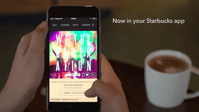 Starbucks is now serving Spotify music recommendations with your coffee
