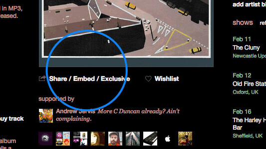 Bandcamp’s exclusive embeds let artists activate streaming on specific websites
