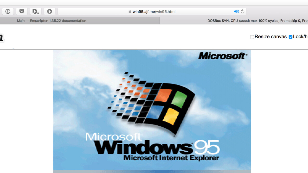 Windows 95 running natively in your browser is a sight to behold