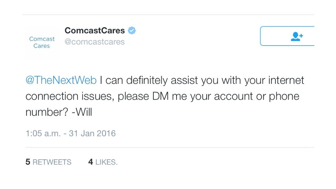 Comcast’s reply to our tweet about them was hilarious