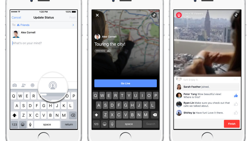 Facebook’s opening up live video streaming to everyone