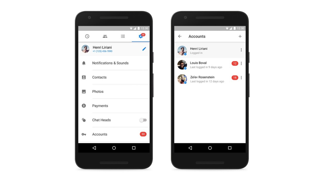 Facebook Messenger for Android now officially supports multiple accounts