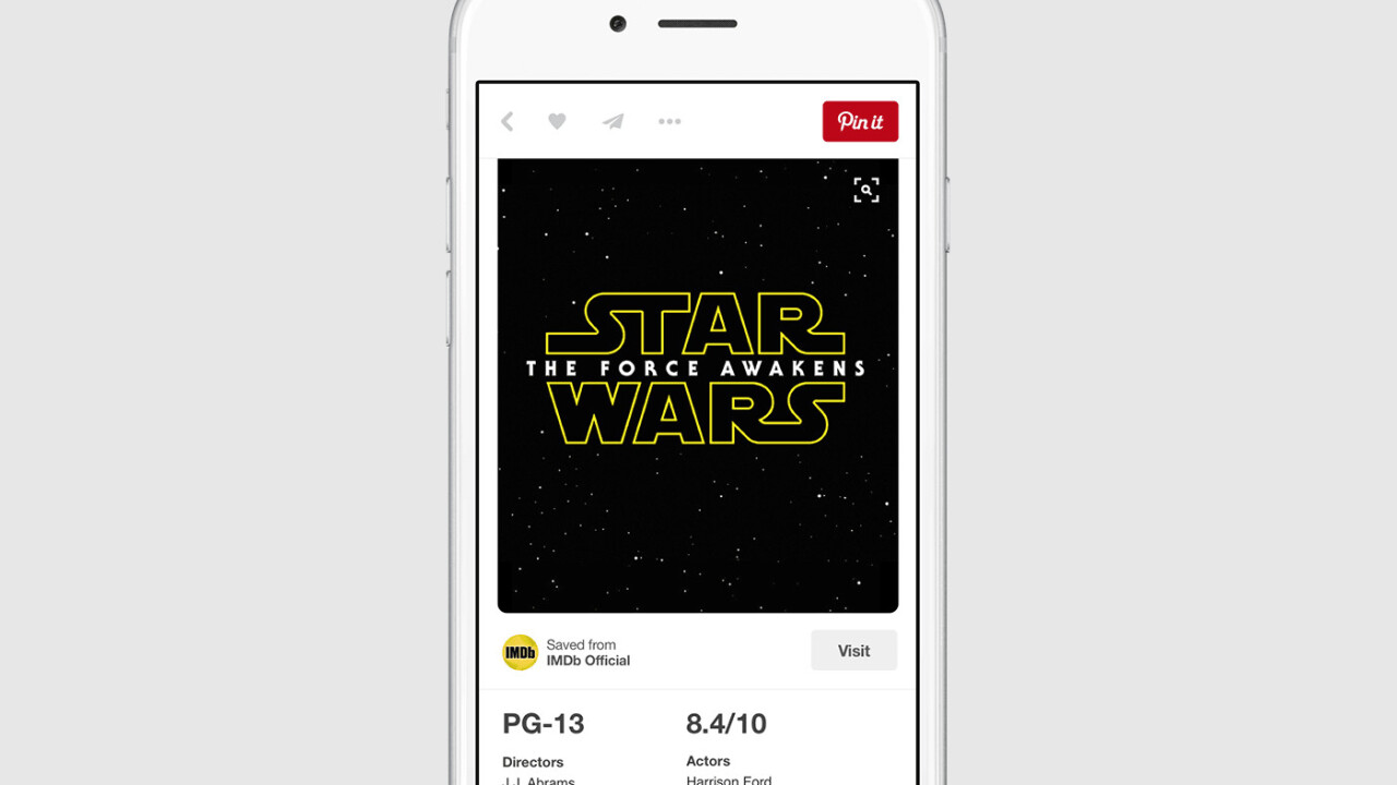 Pinterest makes its Recipe and Movie pins much more data rich