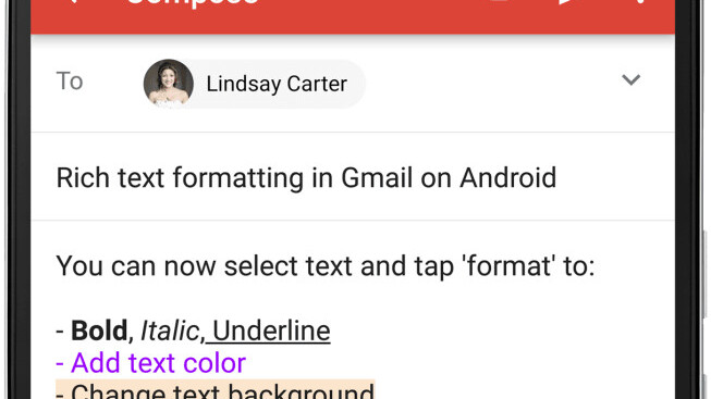 Gmail brings RSVPs and rich text to Android