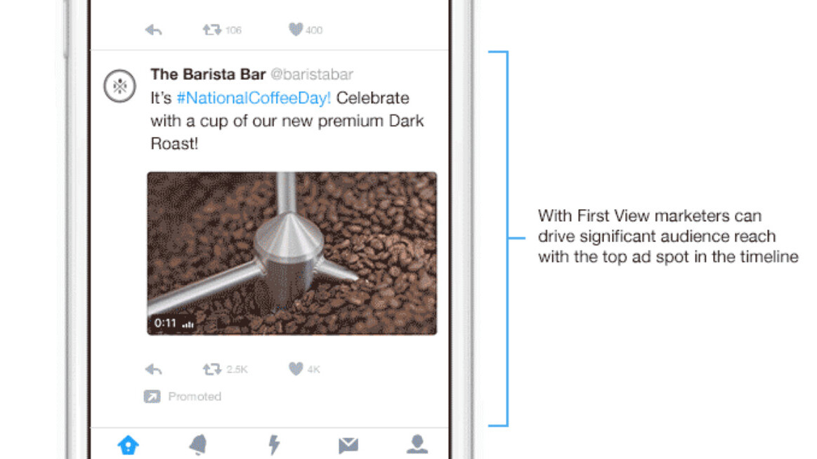 Twitter now lets advertisers pay to be right at the top of your feed