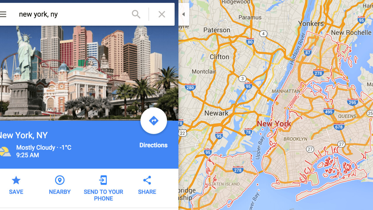 Hmm, something’s a bit off about New York City on Google Maps