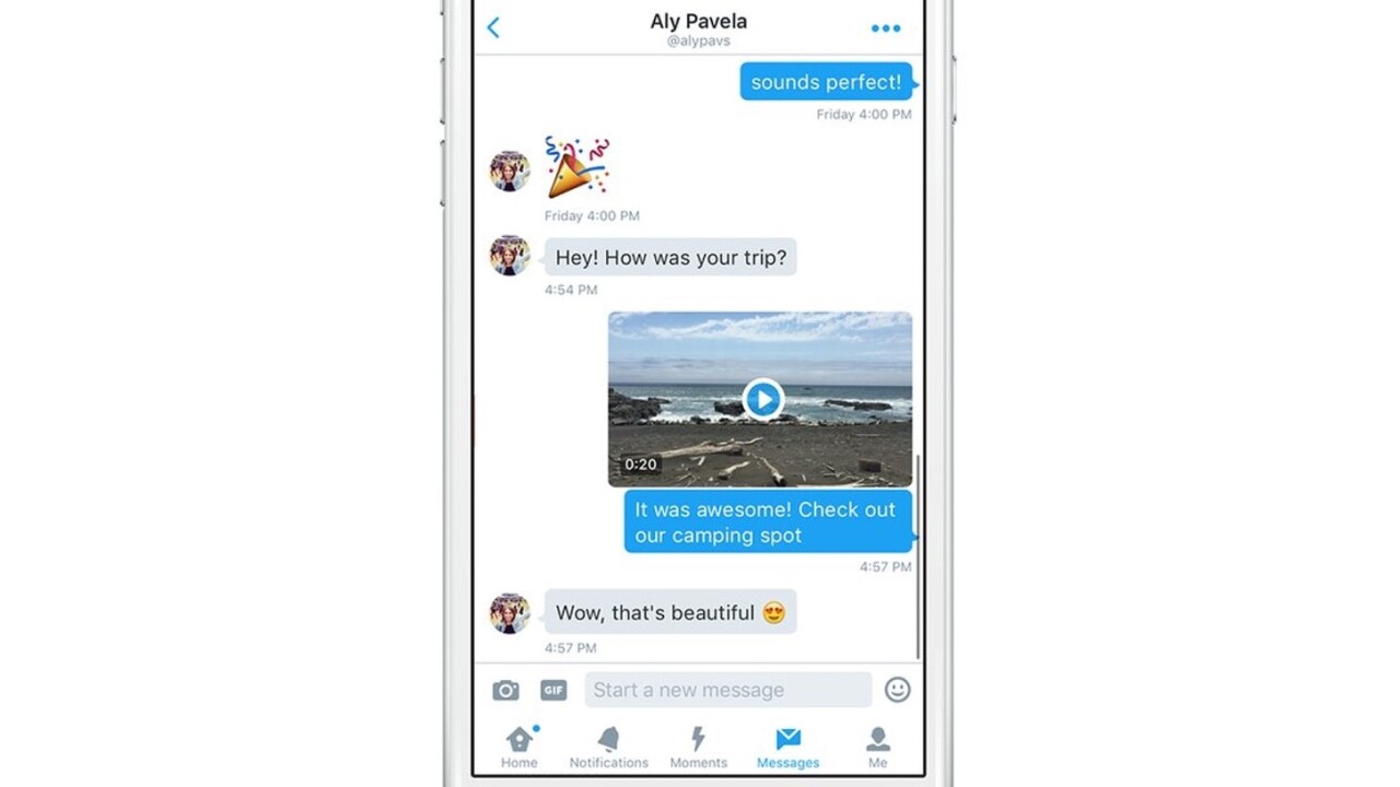 Forget GIFs — Twitter adds support for capturing and sharing video in Direct Messages