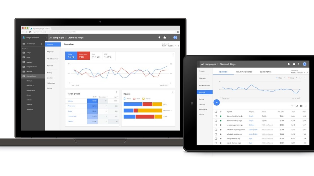 Google updates AdWords to Material Design and offers more personalized features