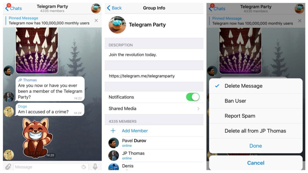 Telegram supergroups are about to get a lot noisier