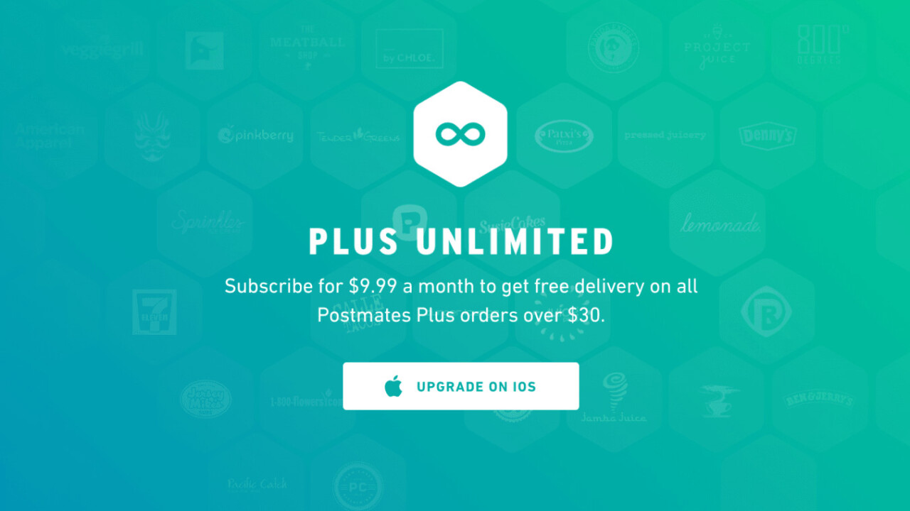 Postmates now offers a monthly ‘Plus Unlimited’ subscription for delivery diehards