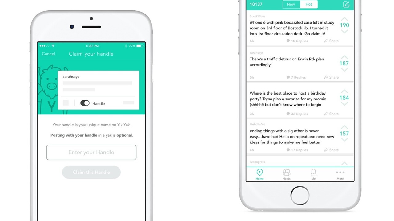 Yik Yak now has ‘handles’ for users who don’t want to be completely anonymous