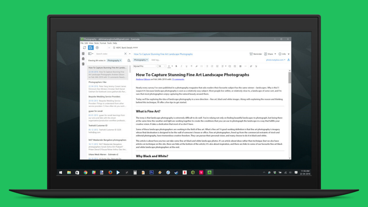 Evernote’s Windows app gets a much-needed makeover