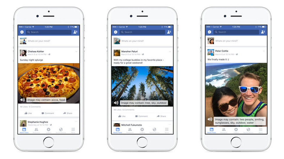 Facebook’s iOS app now uses AI to help the blind ‘see’ photos