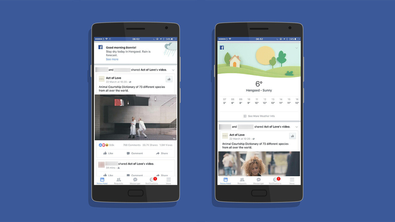 Facebook is testing weather alerts in its mobile apps