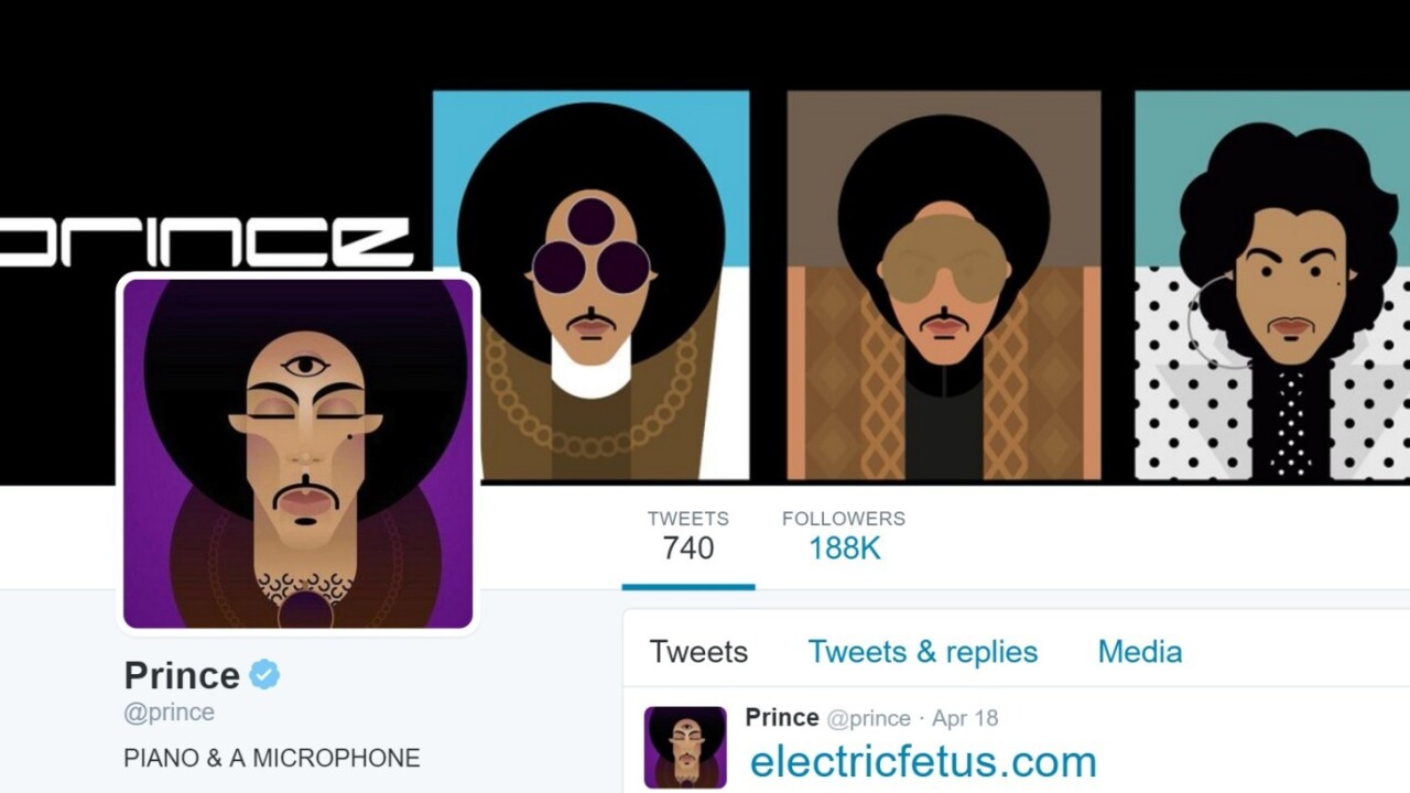 Prince’s Twitter icon has become an instant tribute to the late artist