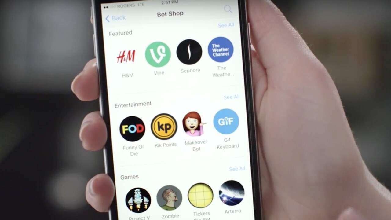 Kik beats Facebook to launching a bot store