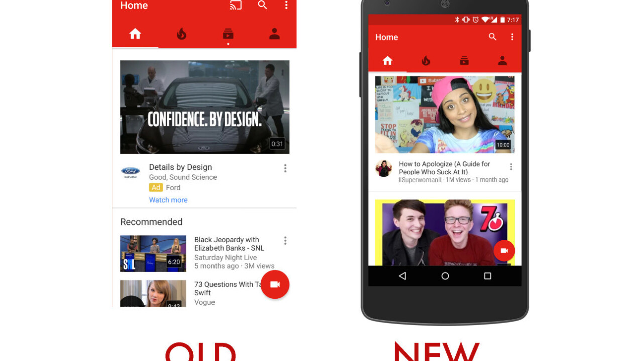 YouTube’s redesigned app uses machine learning to recommend better videos