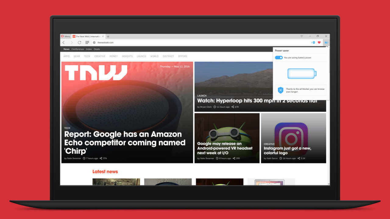 Opera’s browser promises to reduce laptop battery usage by half