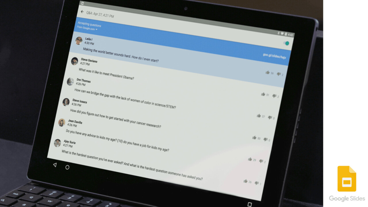Google Slides now has real-time Q&A feature and a digital laser pointer