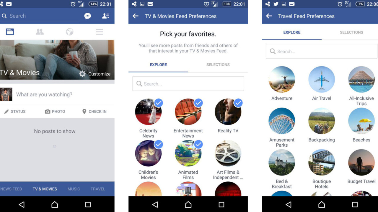 Facebook tests customizable news feed categories