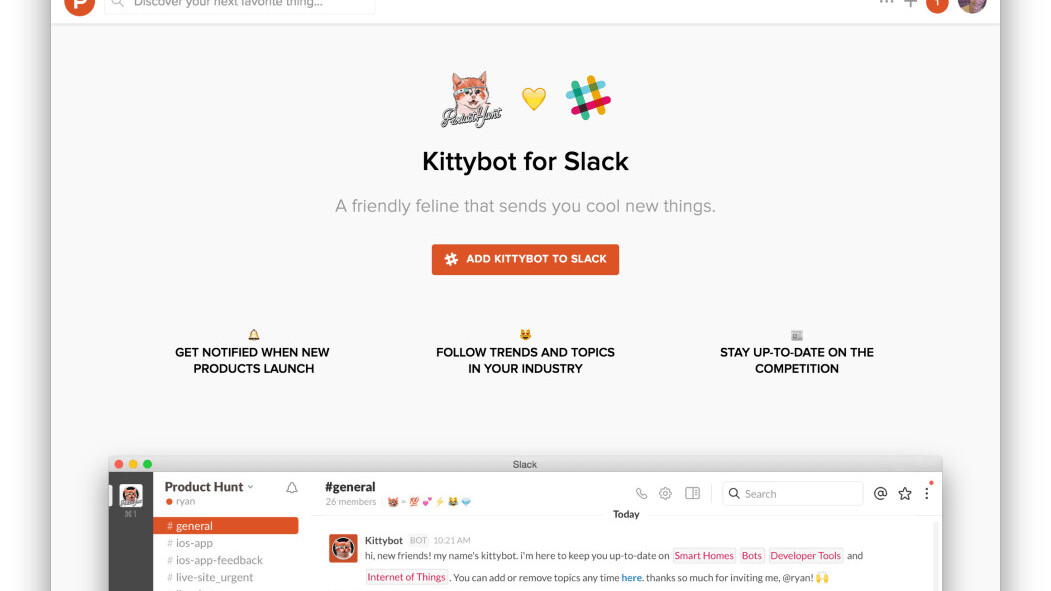 Product Hunt joins the automation game with its first Slack-based bot